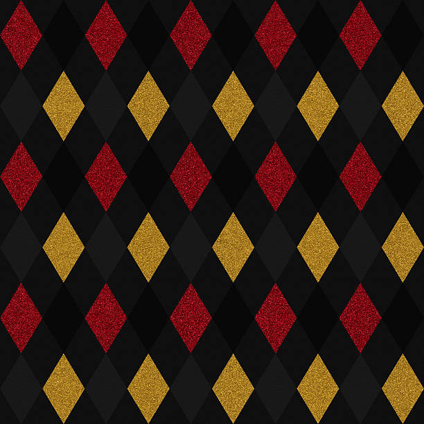 Geometric diamond glitter design on black textured paper