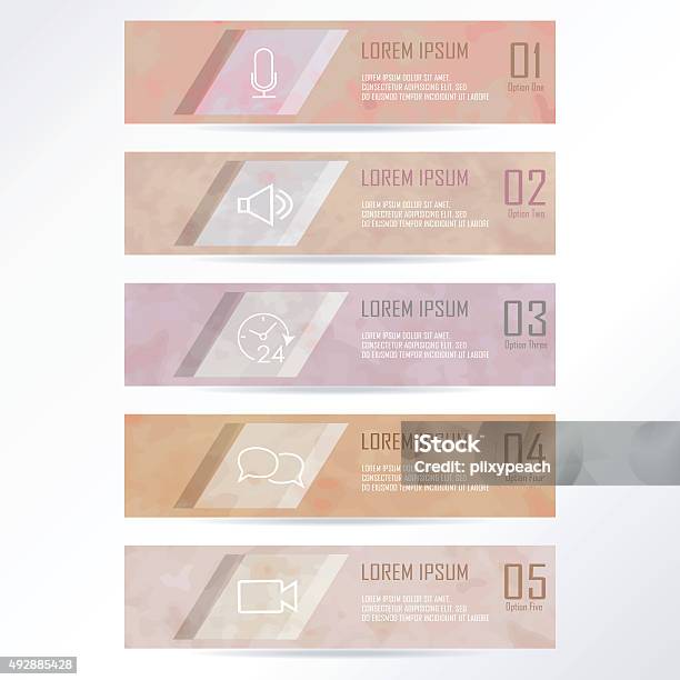 Pink Number Banner Light Pink Number Banner Stock Illustration - Download Image Now - 2015 ...