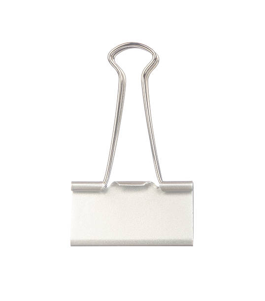 istock Silver paper clip isolated on white 492886788