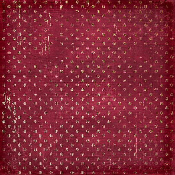 istock Grunge vinous background with gold circles. Vintage textile 492888254