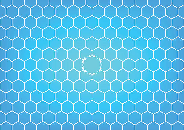 футбол или футбол net является torned на небесно-голубом фоне - torned stock illustrations