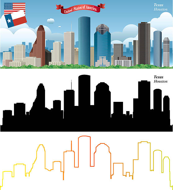 Houston Skyline Vector Houston Skyline houston skyline stock illustrations