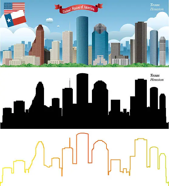 Vector illustration of Houston Skyline