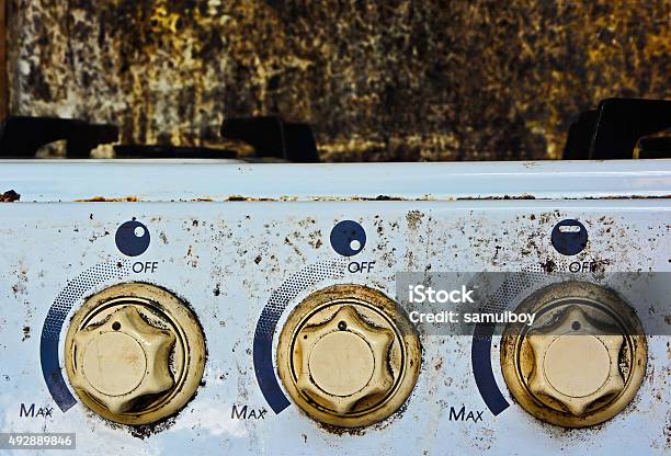 Gas Range Control Buttons Of The Gas Stove Stock Photo - Download Image Now - 2015, Brazier, Camping Stove