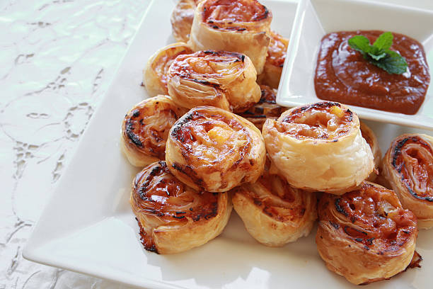istock Homemade Hawaiian pizza rolls 492890606