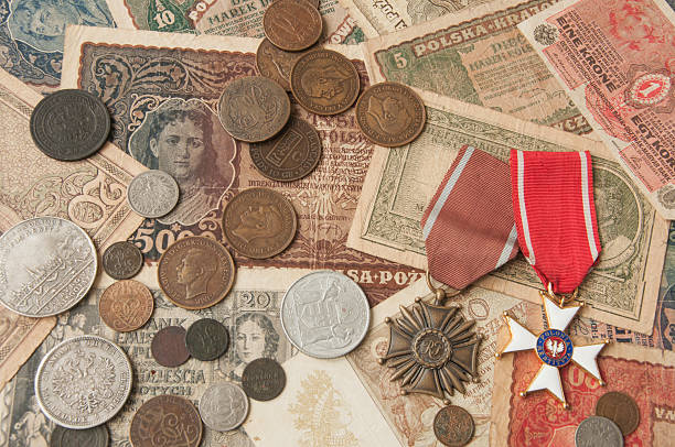 istock old silver  copper coins  banknotes  medals background wallpapers 492891570
