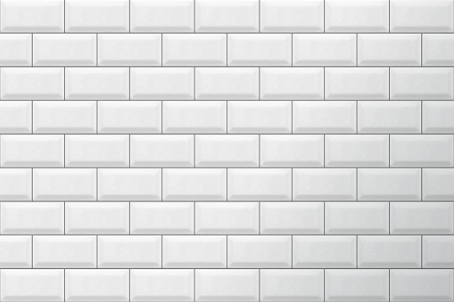 Realistic white tiles pattern texture in vector format