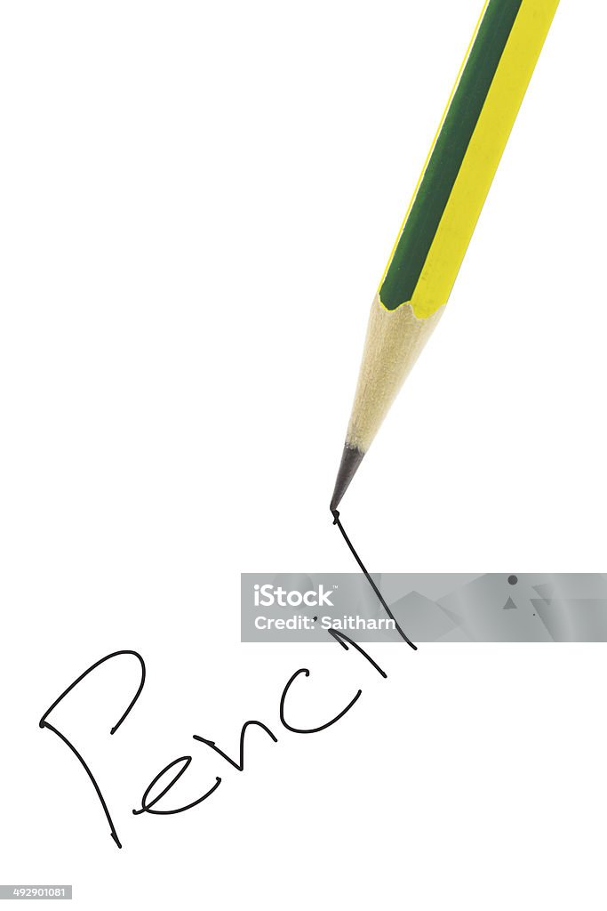 Drewniane ołówek na białym tle. - Zbiór zdjęć royalty-free (Drewno - Tworzywo)