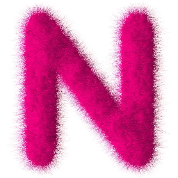 istock Pink shag N letter isolated on white background 492903293