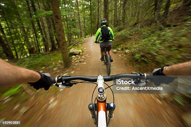 Follow Me Stock Photo - Download Image Now - Mountain Biking, Mountain Bike, Personal Perspective