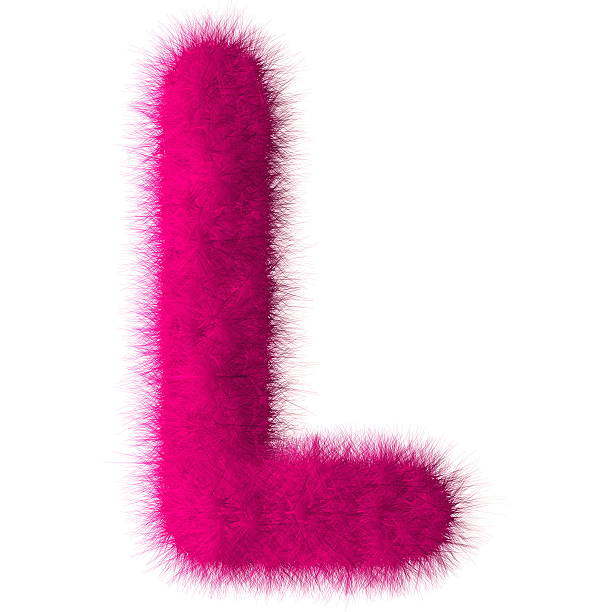 istock Pink shag L letter isolated on white background 492904021