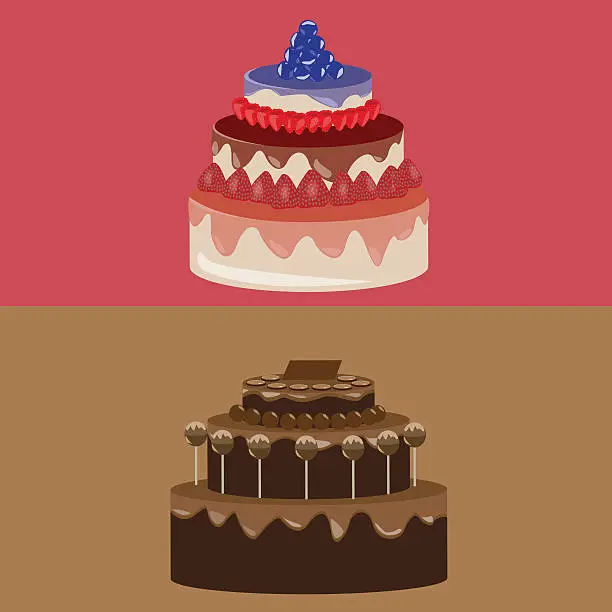 Vector illustration of cake