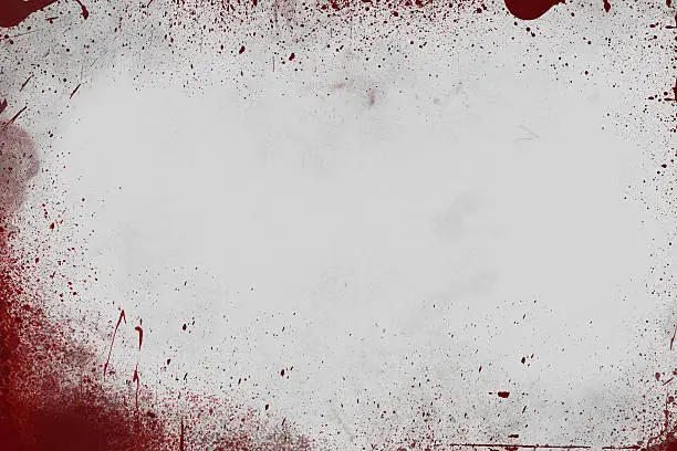 Bloody Splattered Gray Wall Scene