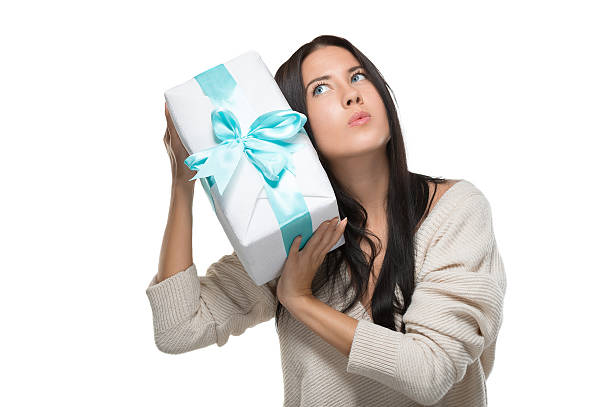 istock attractive girl holding a big box off gift 492906300
