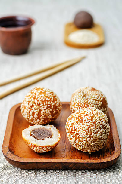 istock Chinese sesame balls with sweet red bean paste 492906782