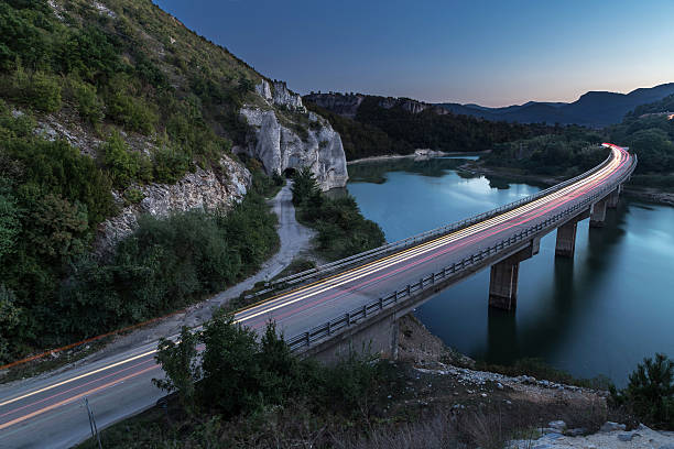 istock Bridge over lake in the mountains 492908738