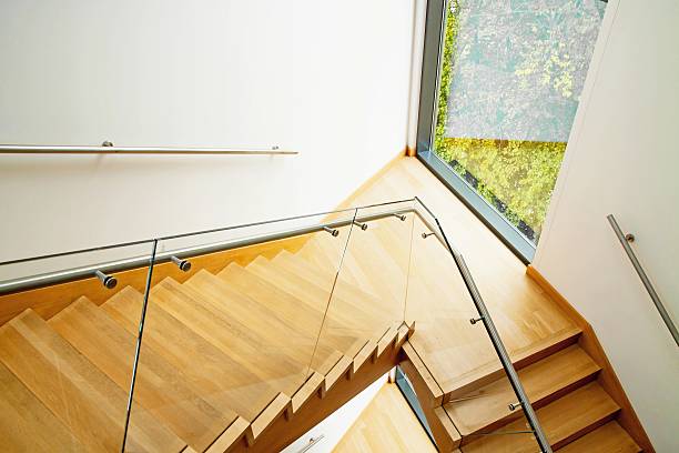 istock Modern interior with wooden stairs 492908888