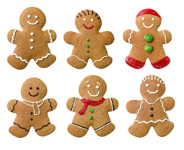 istock Collection of different gingerbread men on a white background 492911064