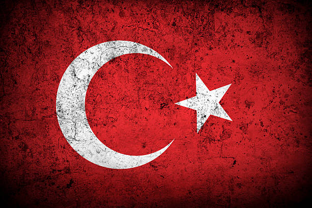 flaga turcji - flag patriotism star shape obsolete stock illustrations