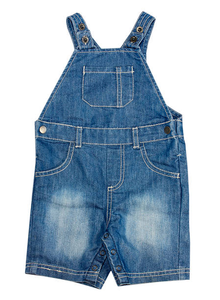 istock Baby denim jump suit isolated. 492911774