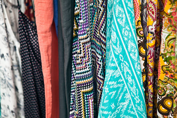 istock Closeup of clothes in a store 492912060