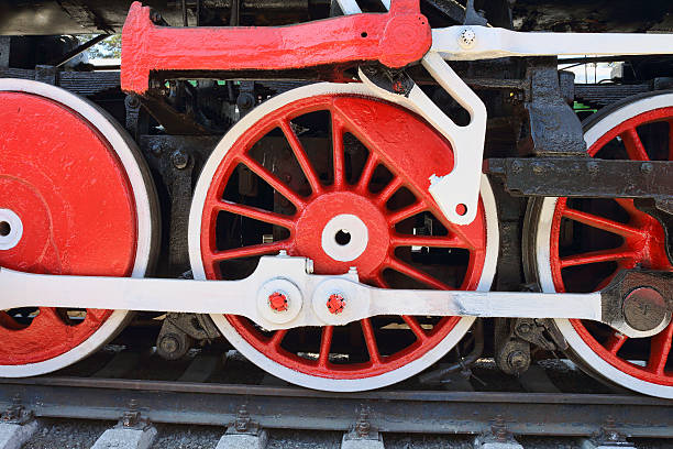 istock Three locomotive wheels close-up 492914978