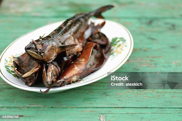 Fish Smoked Mackerel Stock Photo - Download Image Now - 2015, Appetizer, Barbecue - Meal