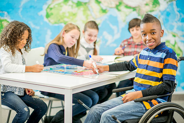 istock Boy in a Wheel Chair in Elementary School 492916802
