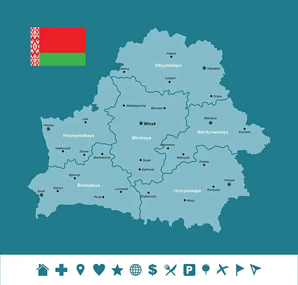 Vector illustration of Belarus Infographic Map