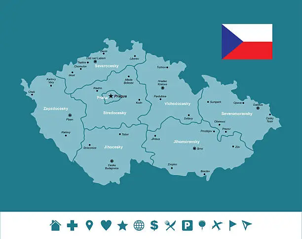 Vector illustration of Czech Republic Infographic Map