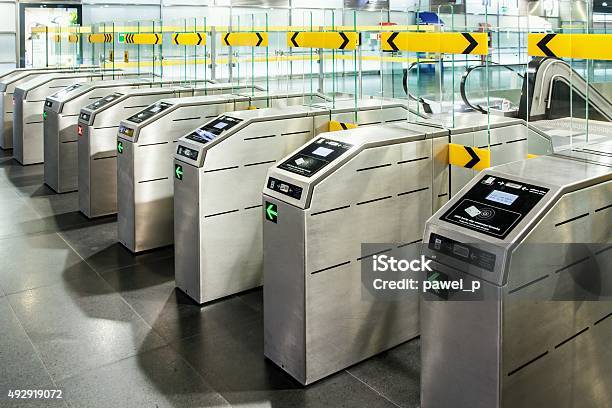 Underground Metro Station With Modern Gate Stock Photo - Download Image Now - 2015, Accessibility, Automatic