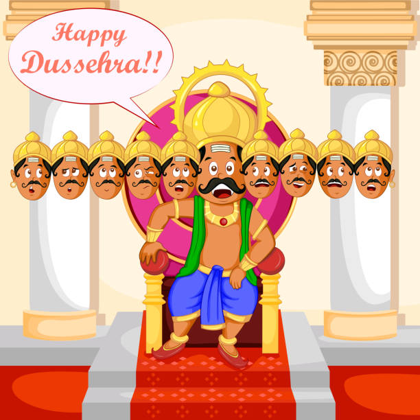 Ravana With Ten Head For Dussehra Stock Illustration - Download Image Now -  Dussehra, Ravana, 2015 - iStock