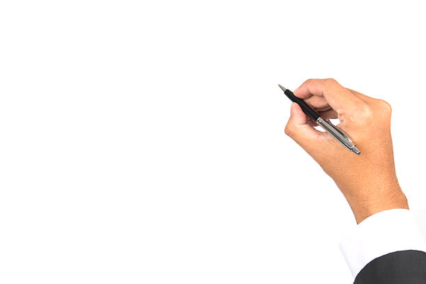 istock Male hand used pen writting 492933002