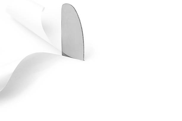 нож лезвие удаляет техническое описание - silver paper стоковые фото и изображения
