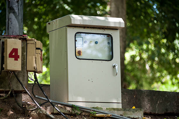 istock Electric outdoor fuse box in soft light 492935444