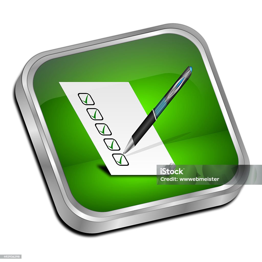 Checlist Button Button With Check List Stock Illustration - Download Image Now - 2015 ...