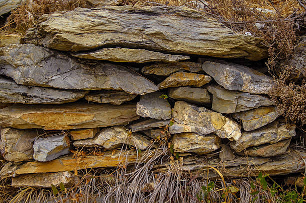 velho muro de pedra - trockenmauer imagens e fotografias de stock