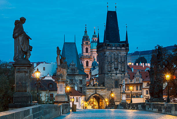 istock Morning sunrise Charles bridge Prague 492943126