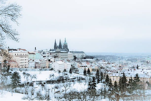 Winter view on old Prague Castle