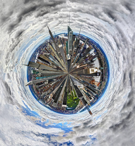 istock Polar panorama of Manhattan 492944422