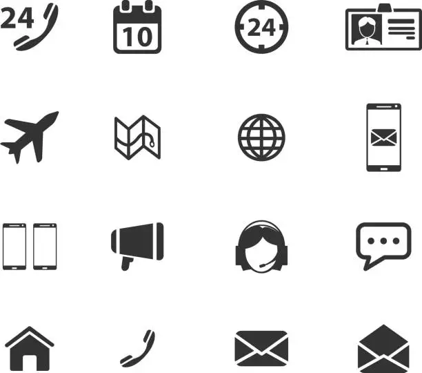 Vector illustration of Contacts simply icons