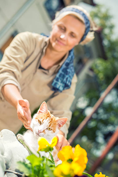 Woman and her cat