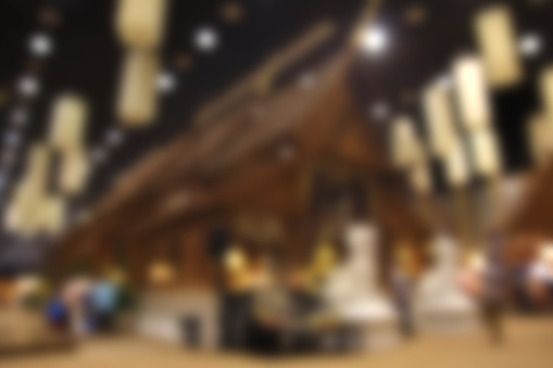 trade show area. Blurred background