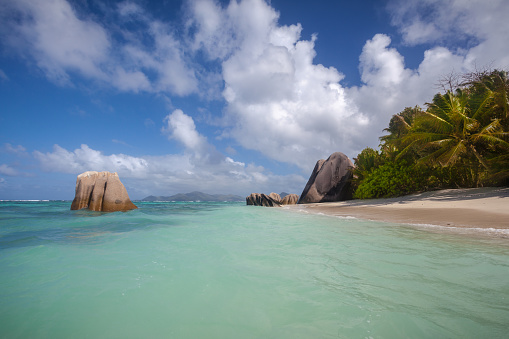 Tropical paradise beach of Anse Source D'Argent in the Seychelles