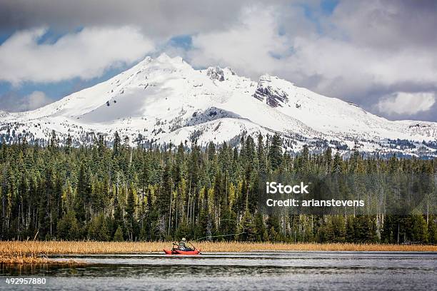 Cascade Lakes Fly Fishing Stock Photo - Download Image Now - Mt Bachelor, Oregon - US State, Bend - Oregon