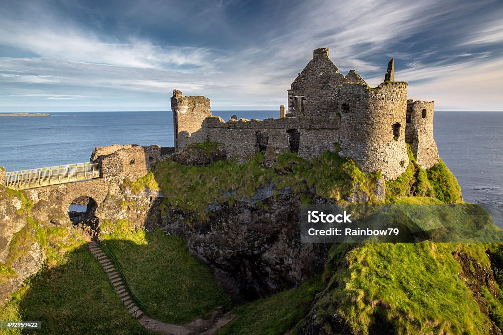 Dunluce Castle Ruins of Dunluce Castle, Northern Ireland, Co. Antrim  Castle Stock Photo