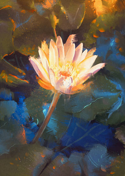 istock beatiful yellow lotus blossom,single waterlily flower blooming on pond 492961328