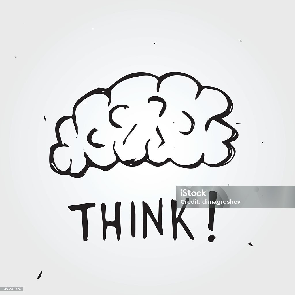 Think Hand Drawn Hand Drawn Brain Think Stock Illustration - Download Image Now - 2015 ...
