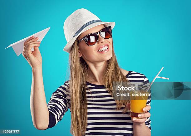 Summer Girl In Hat Stock Photo - Download Image Now - Adult, Adults Only, Adventure