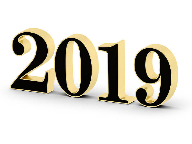 istock Year 2019 in 3D golden-black word 492962006